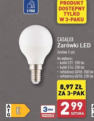 Żarówka e14 Casalux promocja w Aldi