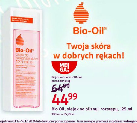 Olejek do ciała na blizny i rozstępy Bio-oil promocja w Rossmann