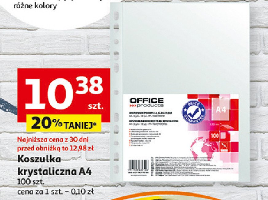 Koszulki krystaliczne a4 Office products promocja