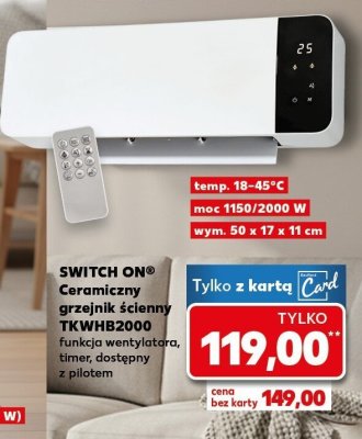 Ceramiczny grzejnik ścienny TKWHB2000 promocja w Kaufland