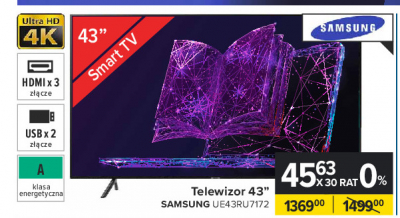 Telewizor 43'' ue43ru7172 Samsung promocja
