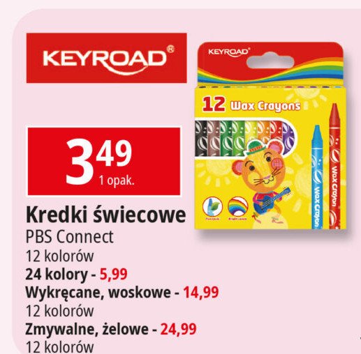 Kredki woskowe trójkątne Keyroad promocja