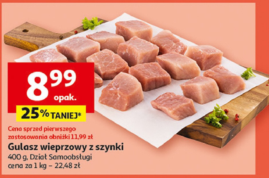 Gulasz wieprzowy z szynki promocja w Auchan