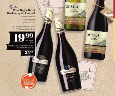Wino Mogen David Concord czerwone półsłodkie 0,75l promocja w POLOmarket