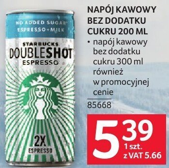 Napój kawowy bez dodatku cukru Doubleshot Espresso 200 ml promocja w Selgros