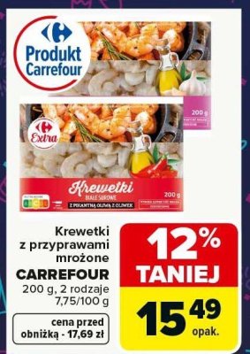 Krewetki z przyprawami mrożone Carrefour promocja w Carrefour Market