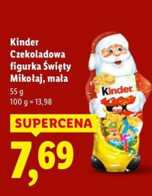 Czekolada Kinder Czekoladowa figurka Święty Mikołaj, mała promocja w Lidl