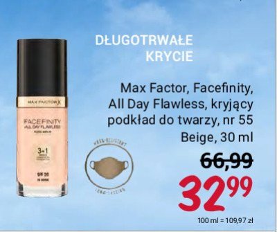 Podkład nr 55 beige Max factor face finity all day flawless promocja