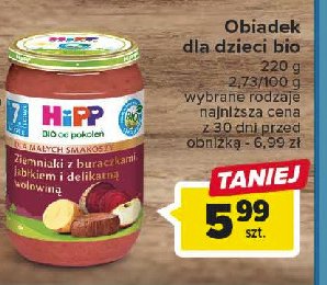 Ziemniaki z buraczkami, jabłkiem i delikatną wołowiną Hipp bio promocja