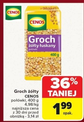 Groch żółty półówki Cenos promocja w Carrefour