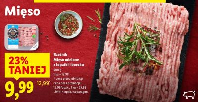 Mięso mielone z łopatki i boczku Rzeźnik promocja w Lidl
