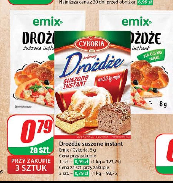 Drożdże suszone Cykoria promocja w Dino