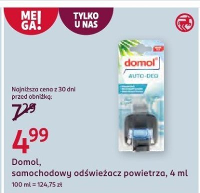 Samochodowy odświeżacz powietrza Domol, 4 ml promocja w Rossmann