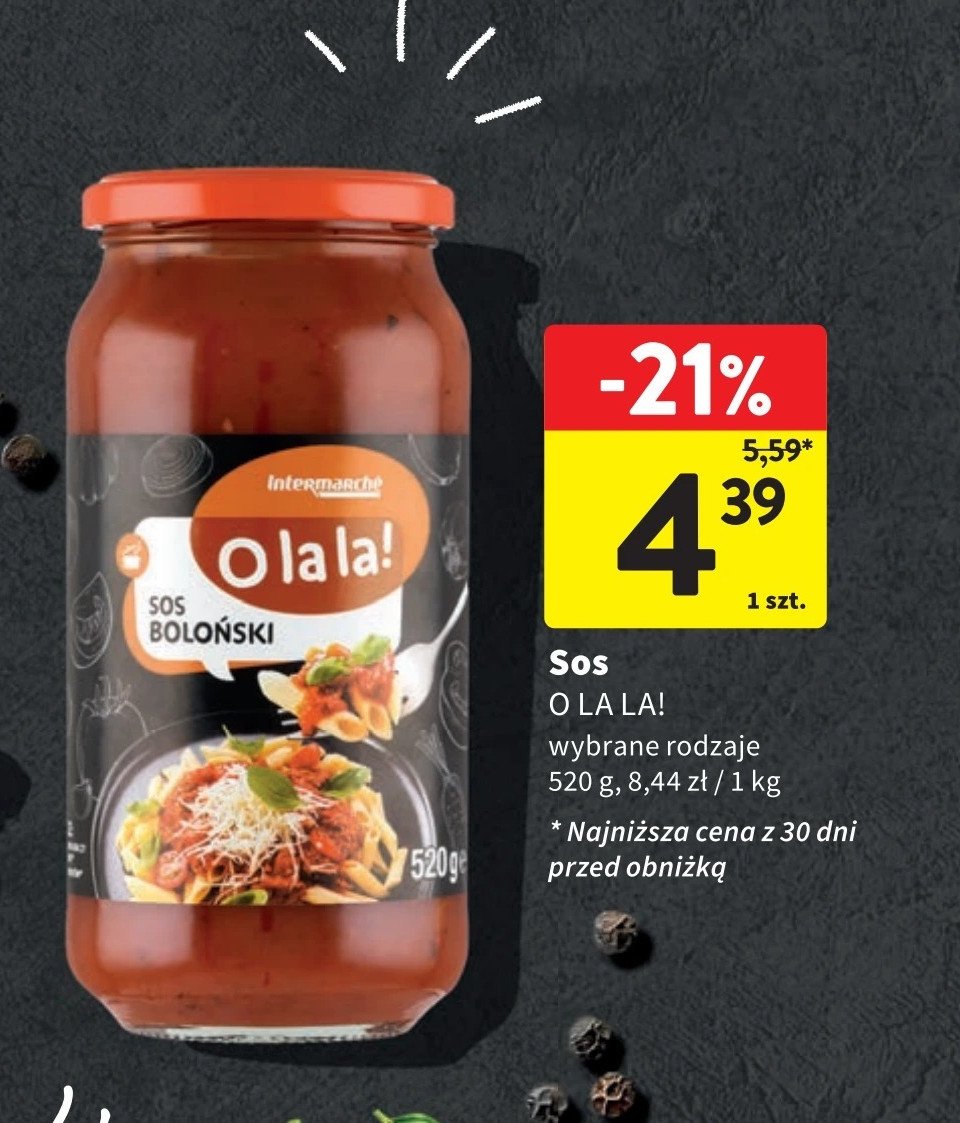 Sos boloński O la la! promocja w Intermarche