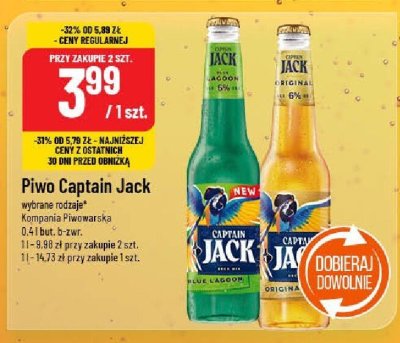 Piwo Captain Jack różne rodzaje promocja w POLOmarket