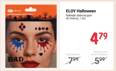 Naklejki dekoracyjne do twarzy Halloween promocja w Rossmann