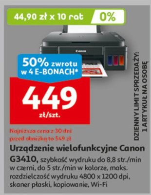 Urządzenie wielofunkcyjne Canon G3410 promocja w Auchan