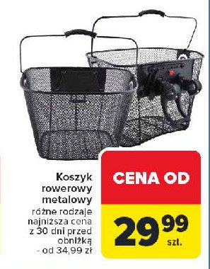 Koszyk rowerowy metalowy na click promocja w Carrefour