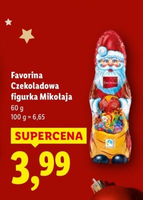 Czekoladowa figurka Mikołaja Favorina 60 g promocja w Lidl