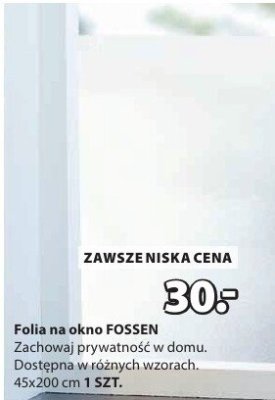 Folia na okno FOSSEN promocja w Jysk
