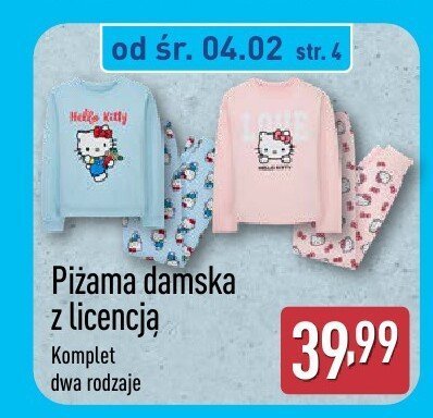 Piżama damska z licencją dwa rodzaje promocja w Aldi