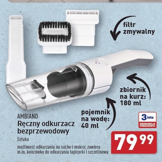 Odkurzacz ręczny 75 w AMBIANO promocja