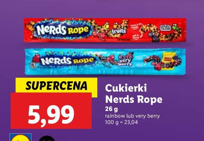 Cukierki rainbow Nerds rope promocja
