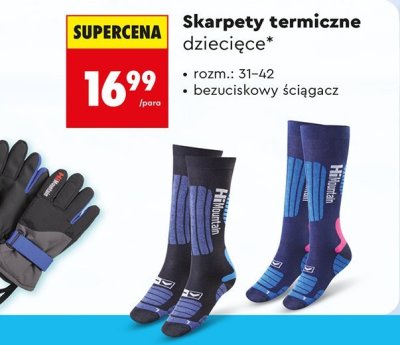 Skarpety termiczne dziecięce HI Mountain promocja w Biedronka