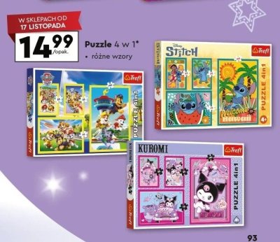 Puzzle 4w1 Trefl różne wzory promocja w Biedronka