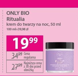 Krem do twarzy z 7 wyciągami odmładzającymi na noc Only bio ritualia Onlybio promocja