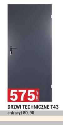 Drzwi DRZWI TECHNICZNE T43 antracyt 80, 90 promocja w Merkury Market