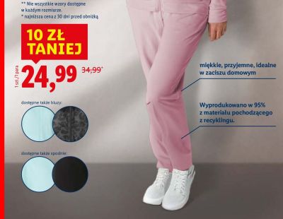 Spodnie damskie z weluru promocja w Lidl