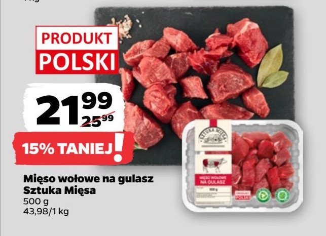 Mięso wołowe na gulasz SZTUKA MIĘSA NETTO promocja w Netto