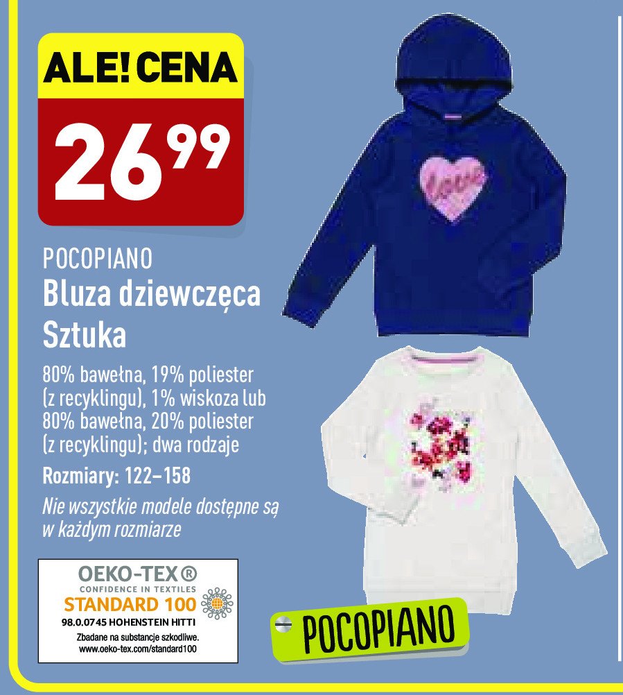Bluza dziewczęca 122-158 Pocopiano promocja