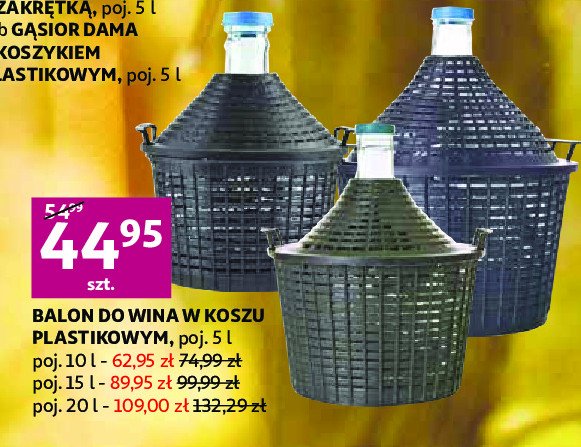 Balon do wina w plastikowym koszu 20 l promocja