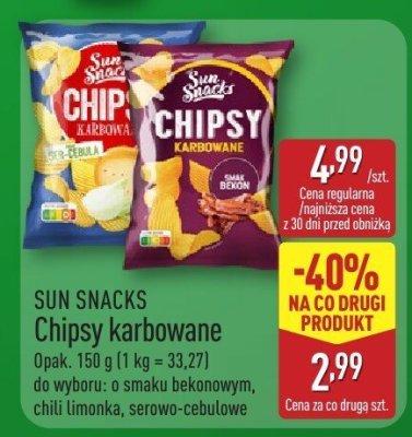 Chipsy karbowane bekonowe promocja w Aldi