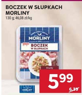 Boczek w słupkach Morliny promocja w Stokrotka
