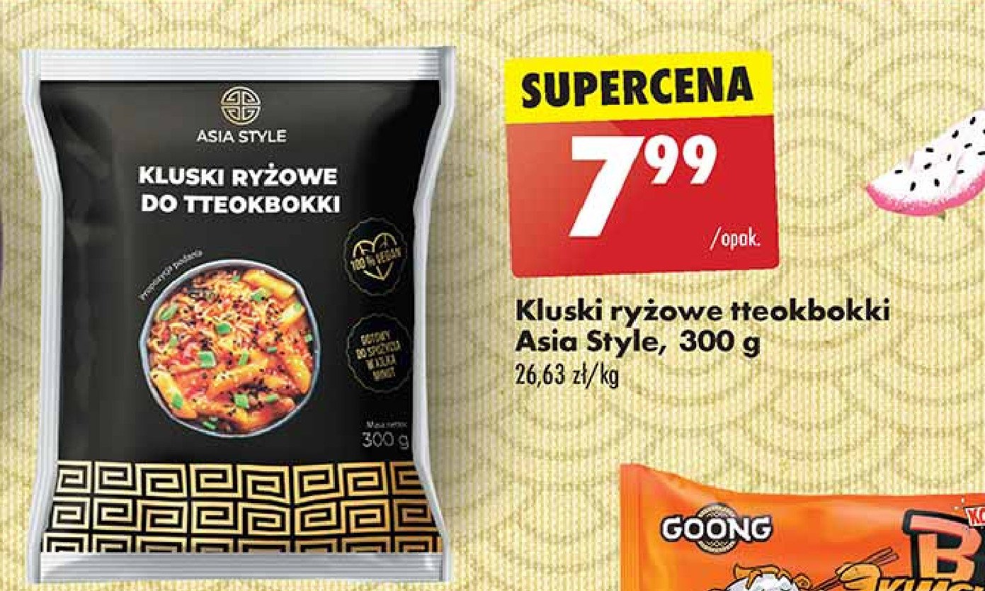 Kluski ryżowe tteokbokki Asia style promocja w Biedronka