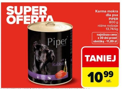 Karma mokra dla psa PIPER z królikiem różne rodzaje 800g promocja w Carrefour
