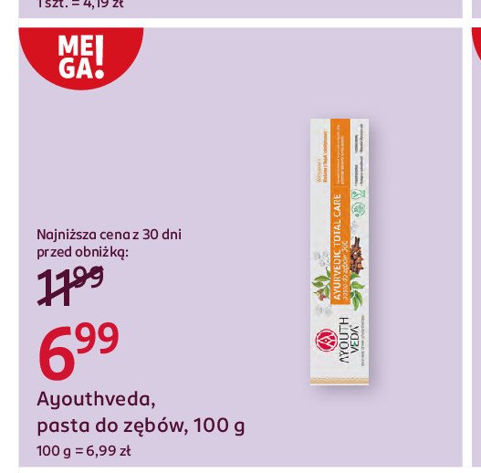 Pasta do zębów Ayouthveda ayurvedic total care promocja w Rossmann