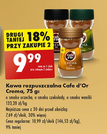 Kawa o smaku wanilii Cafe d'or crema promocja