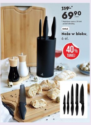 Noże w bloku Smile promocja w Biedronka