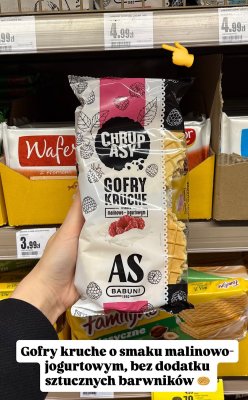 Gofry kruche o smaku malinowo-jogurtowym promocja w Intermarche