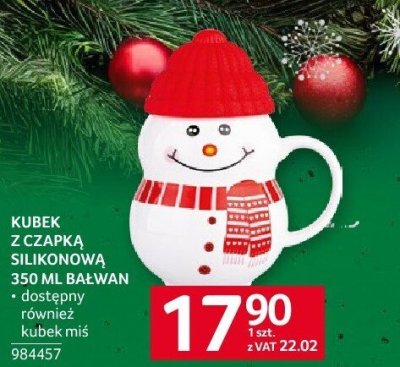 Kubek z czapką silikonową 350 ml Bałwan promocja w Selgros