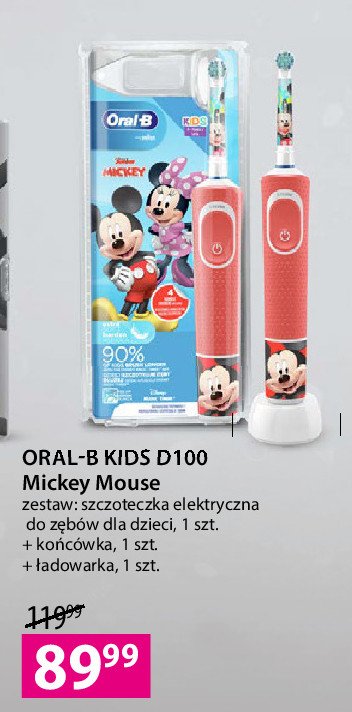 Szczoteczka d100 mickey mouse Oral-b kids promocja