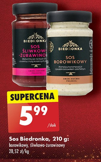 Sos śliwkowo-żurawinowy Biedronka promocja w Biedronka