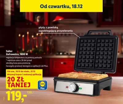 Gofrownica Salter 1600 W promocja w Lidl