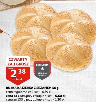Bułka kajzerka z sezamem Auchan promocja w Leclerc