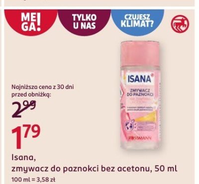 Zmywacz do paznokci bez acetonu  promocja w Rossmann