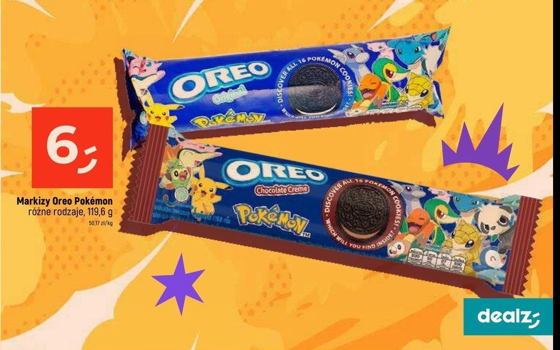 Ciastka pokemon Oreo promocja w Dealz